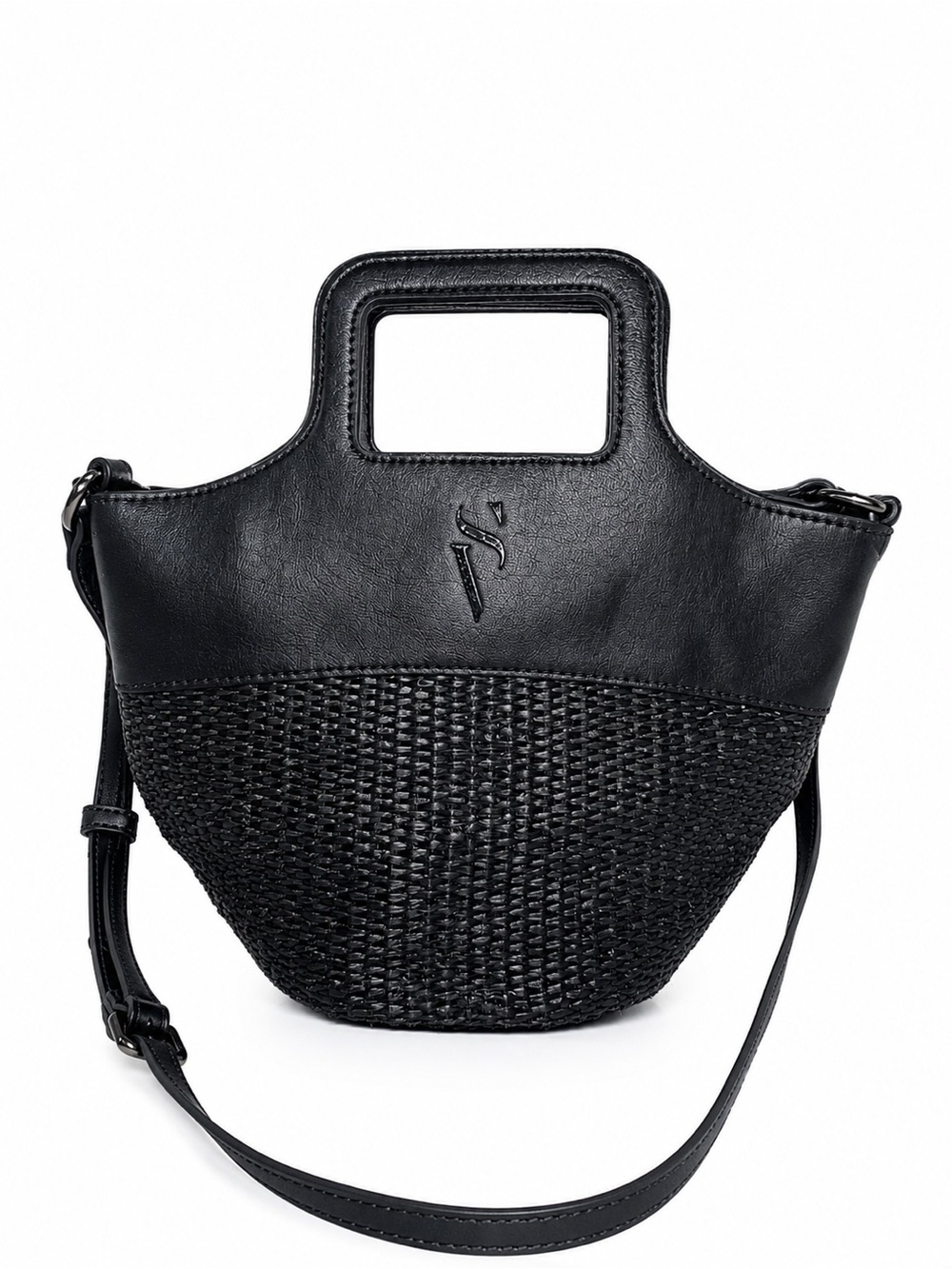 Simply Vera Vera Wang Modern Straw Black Shoulder Bag